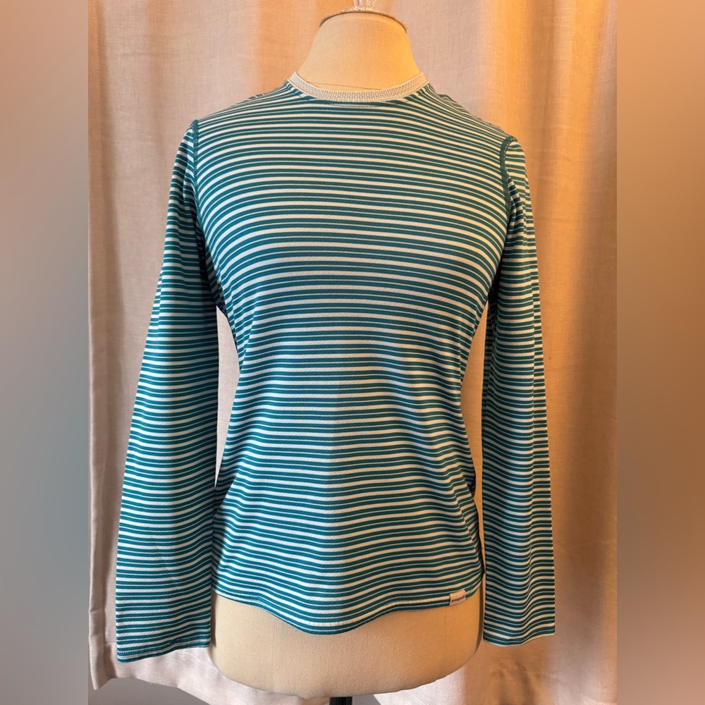 Patagonia Capilene 3 Midweight Polartec Long Sleeve Striped Crew Baselayer Sz S